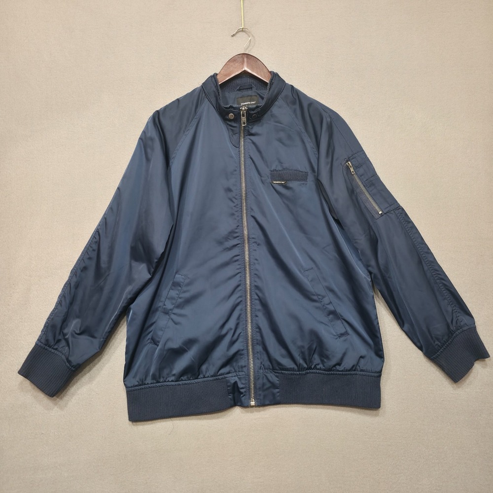 Members Only Men's Blue Long Sleeve Zippered Jacket Size XL